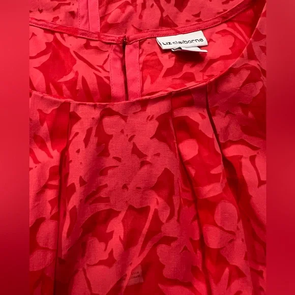 Liz Claiborne Red Floral Women's Top Sz XL - Picture 5 of 7